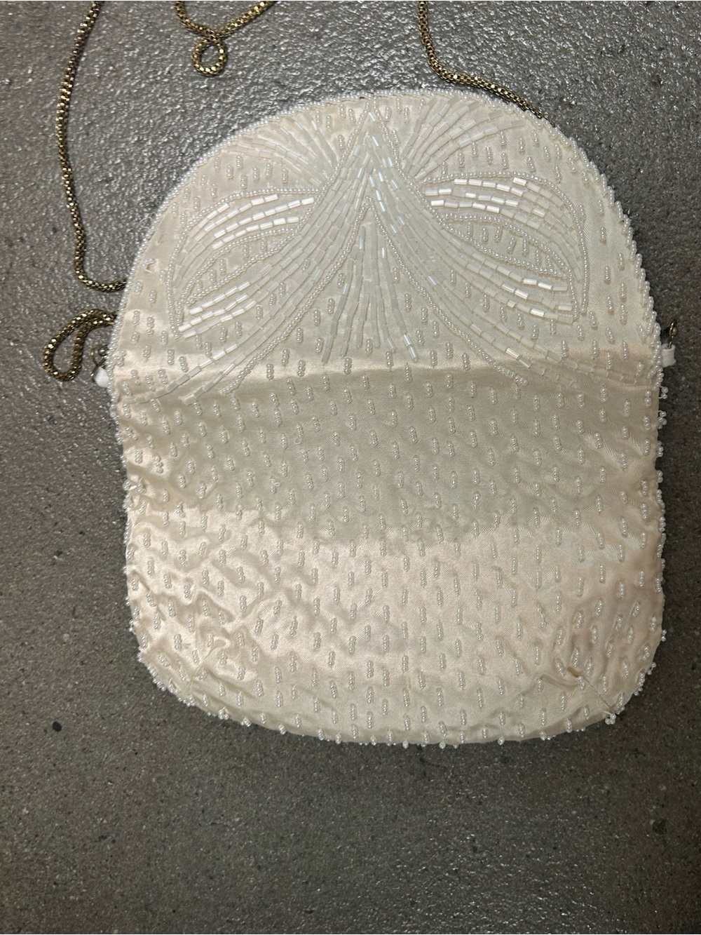 VTG Beaded Ivory Evening Crossbody Bag - Picture 4 of 4